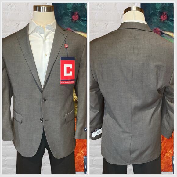 New Chaps Performance 44R Light Brown Nealhead Blazer Jacket Stretch Comfort - Picture 6 of 14